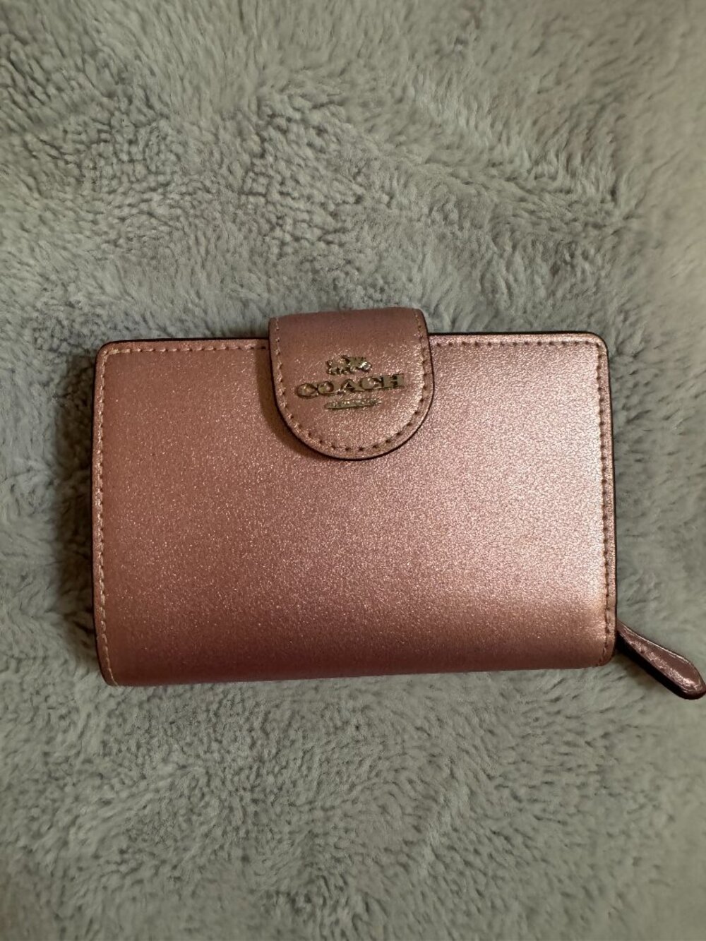 Coach Medium Corner Zip Wallet in Pearlized Pink